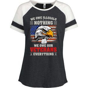 We Owe Illegals Nothing We Owe Our Veterans Everything Enza Ladies Jersey Colorblock Tee