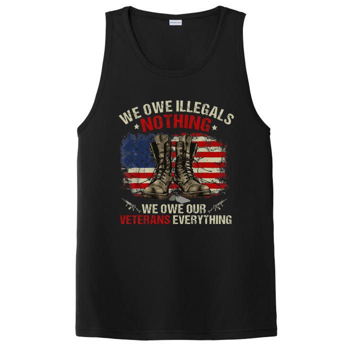 We Owe Illegals Nothing Veterans Everything Political PosiCharge Competitor Tank