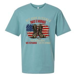 We Owe Illegals Nothing Veterans Everything Political Sueded Cloud Jersey T-Shirt