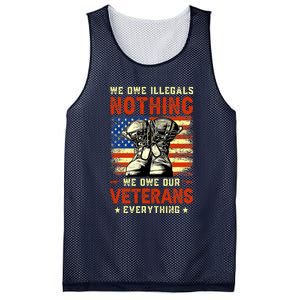 We Owe Illegals Nothing We Owe Our Veterans Everything Mesh Reversible Basketball Jersey Tank