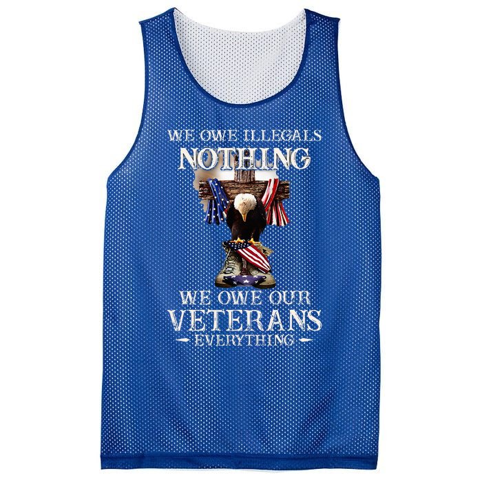 We Owe Illegals Nothing We Owe Our Veterans Everything Mesh Reversible Basketball Jersey Tank