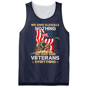 We Owe Illegals Nothing We Owe Our Veterans Everything Mesh Reversible Basketball Jersey Tank