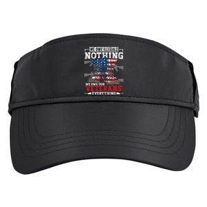 We Owe Illegals Nothing Veterans Everything Political Adult Drive Performance Visor