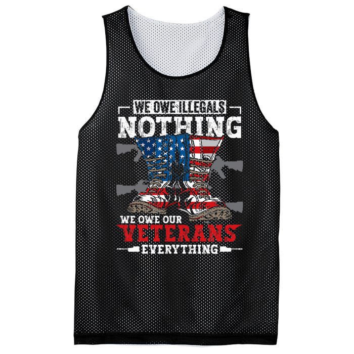 We Owe Illegals Nothing Veterans Everything Political Mesh Reversible Basketball Jersey Tank