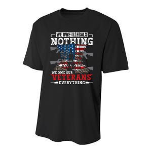 We Owe Illegals Nothing Veterans Everything Political Youth Performance Sprint T-Shirt