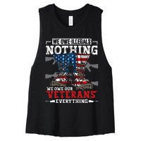 We Owe Illegals Nothing Veterans Everything Political Women's Racerback Cropped Tank