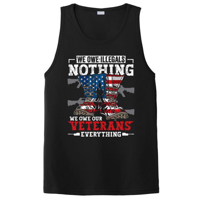 We Owe Illegals Nothing Veterans Everything Political PosiCharge Competitor Tank