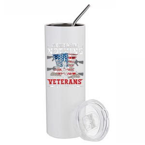 We Owe Illegals Nothing Veterans Everything Political Stainless Steel Tumbler