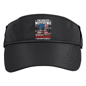 We Owe Illegals Nothing We Owe Our Veterans Everything Adult Drive Performance Visor