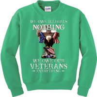 We Owe Illegals Nothing We Owe Our Veterans Everything Kids Sweatshirt