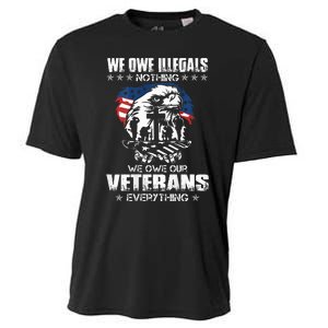 We Owe Illegals Nothing We Owe Our Veterans Everything Back Cooling Performance Crew T-Shirt