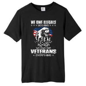 We Owe Illegals Nothing We Owe Our Veterans Everything Back Tall Fusion ChromaSoft Performance T-Shirt