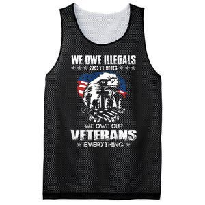 We Owe Illegals Nothing We Owe Our Veterans Everything Back Mesh Reversible Basketball Jersey Tank