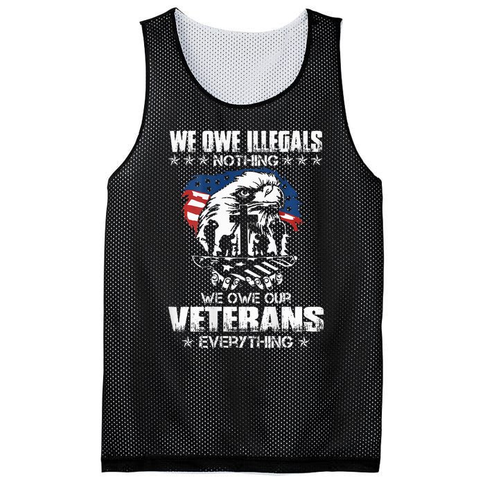 We Owe Illegals Nothing We Owe Our Veterans Everything Back Mesh Reversible Basketball Jersey Tank