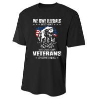 We Owe Illegals Nothing We Owe Our Veterans Everything Back Performance Sprint T-Shirt