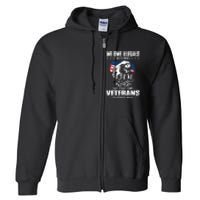 We Owe Illegals Nothing We Owe Our Veterans Everything Back Full Zip Hoodie