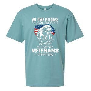 We Owe Illegals Nothing We Owe Our Veterans Everything Back Sueded Cloud Jersey T-Shirt