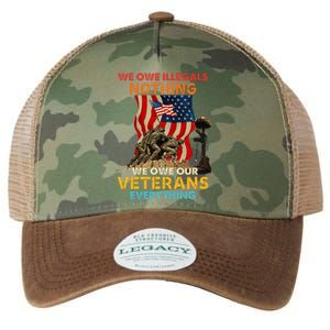 We Owe Illegals Nothing We Owe Our Veterans Everything Legacy Tie Dye Trucker Hat