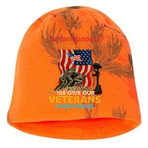 We Owe Illegals Nothing We Owe Our Veterans Everything Kati - Camo Knit Beanie