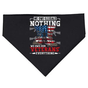 We Owe Illegals Nothing We Owe Our Veterans Everything USA-Made Doggie Bandana