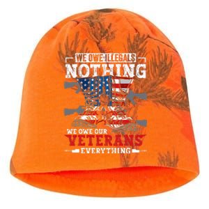 We Owe Illegals Nothing We Owe Our Veterans Everything Kati - Camo Knit Beanie