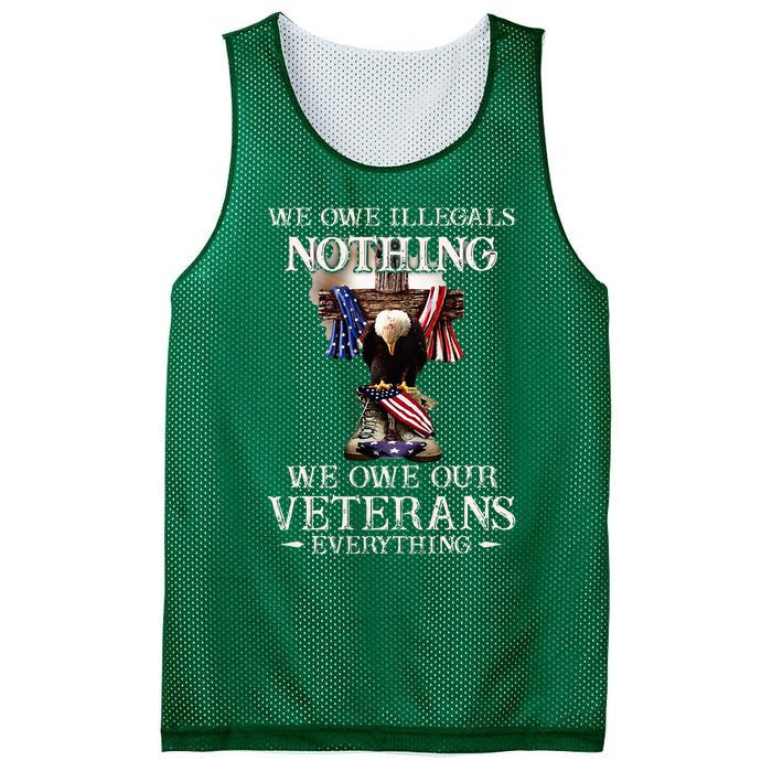 We Owe Illegals Nothing We Owe Our Veterans Everything Mesh Reversible Basketball Jersey Tank