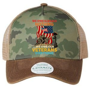 We Owe Illegals Nothing We Owe Our Veterans Everything Legacy Tie Dye Trucker Hat