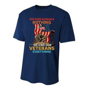 We Owe Illegals Nothing We Owe Our Veterans Everything Performance Sprint T-Shirt