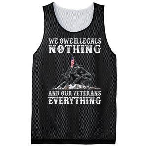 We Owe Illegals Nothing And Our Veterans Everything Mesh Reversible Basketball Jersey Tank