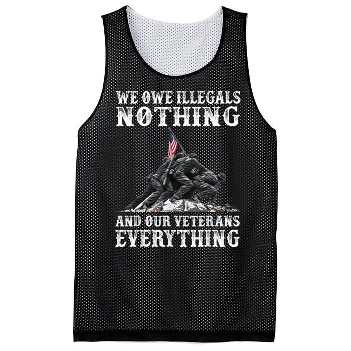 We Owe Illegals Nothing And Our Veterans Everything Mesh Reversible Basketball Jersey Tank