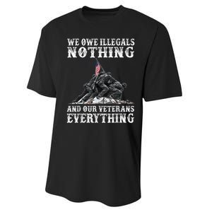 We Owe Illegals Nothing And Our Veterans Everything Performance Sprint T-Shirt