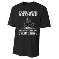 We Owe Illegals Nothing And Our Veterans Everything Performance Sprint T-Shirt