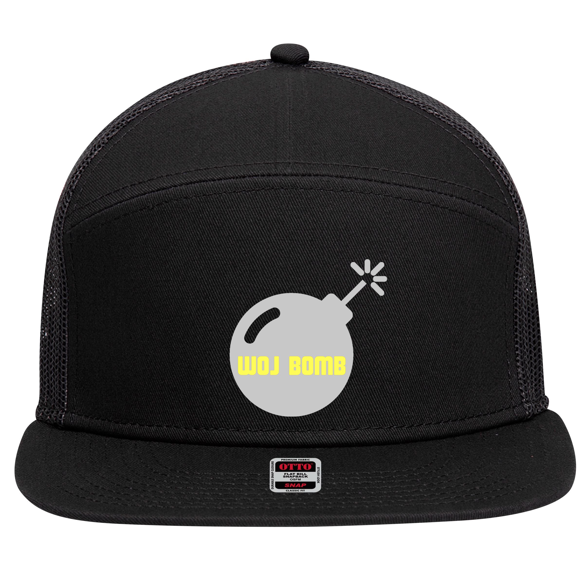 Woj Bomb 7 Panel Mesh Trucker Snapback Hat