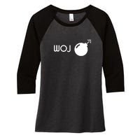 Woj Bomb Incoming Women's Tri-Blend 3/4-Sleeve Raglan Shirt