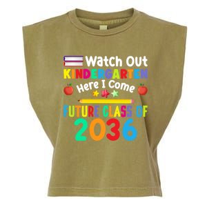 Watch Out Kindergarten Here I Come Future Class Of 2036 Gift Garment-Dyed Women's Muscle Tee