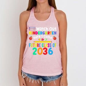 Watch Out Kindergarten Here I Come Future Class Of 2036 Gift Women's Knotted Racerback Tank