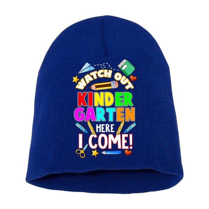 Watch Out Kindergarten Here I Come Kinder K School Cool Gift Short Acrylic Beanie