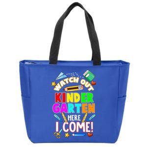 Watch Out Kindergarten Here I Come Kinder K School Cool Gift Zip Tote Bag