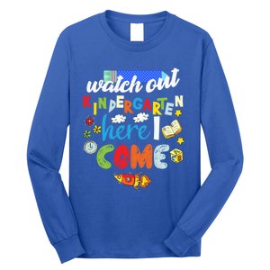 Watch Out Kindergarten Here I Come Kindergarten Gift Long Sleeve Shirt