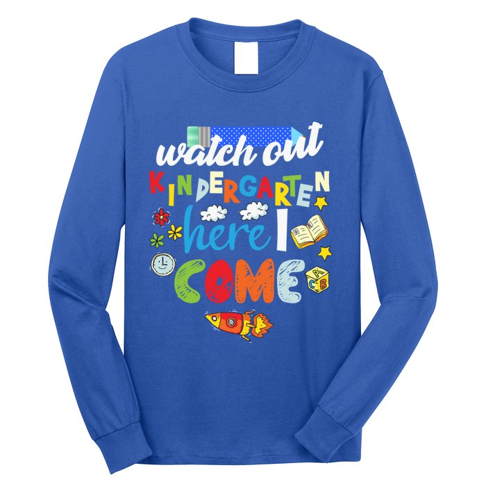 Watch Out Kindergarten Here I Come Kindergarten Gift Long Sleeve Shirt