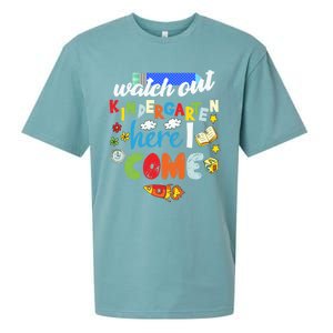 Watch Out Kindergarten Here I Come Kindergarten Gift Sueded Cloud Jersey T-Shirt