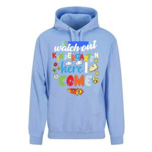 Watch Out Kindergarten Here I Come Kindergarten Gift Unisex Surf Hoodie