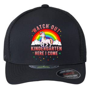 Watch Out Kindergarten Here I Come Unicorn Back To School Cute Gift Flexfit Unipanel Trucker Cap