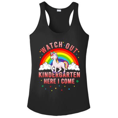 Watch Out Kindergarten Here I Come Unicorn Back To School Cute Gift Ladies PosiCharge Competitor Racerback Tank
