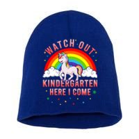 Watch Out Kindergarten Here I Come Unicorn Back To School Cute Gift Short Acrylic Beanie