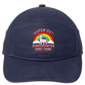 Watch Out Kindergarten Here I Come Unicorn Back To School Cute Gift 7-Panel Snapback Hat