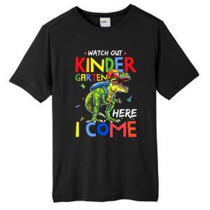 Watch Out Kindergarten Here I Come Dinosaurs Back To School Tall Fusion ChromaSoft Performance T-Shirt