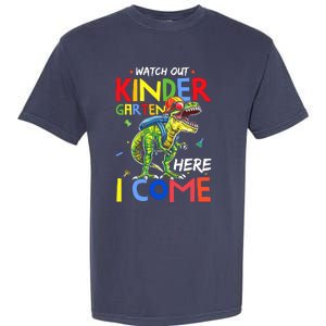 Watch Out Kindergarten Here I Come Dinosaurs Back To School Garment-Dyed Heavyweight T-Shirt