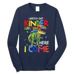 Watch Out Kindergarten Here I Come Dinosaurs Back To School Long Sleeve Shirt