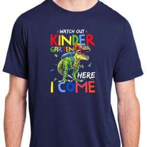 Watch Out Kindergarten Here I Come Dinosaurs Back To School Adult ChromaSoft Performance T-Shirt